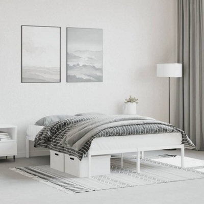 Berkfield Metal Bed Frame Without Mattress White 140X200Cm - image 1