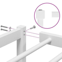 Berkfield Metal Bed Frame Without Mattress White 140X200Cm - thumbnail 8