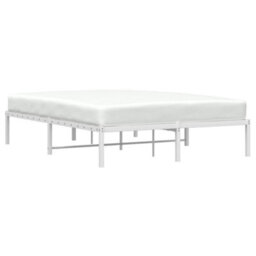 Berkfield Metal Bed Frame Without Mattress White 140X200Cm - thumbnail 3