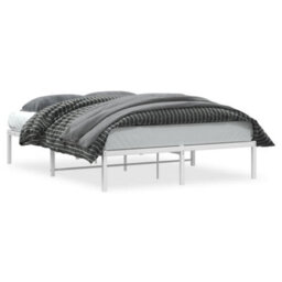 Berkfield Metal Bed Frame Without Mattress White 140X200Cm - thumbnail 2