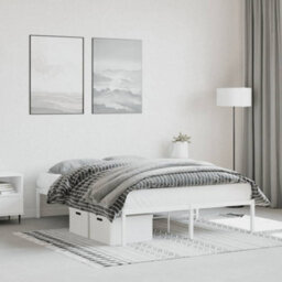 Berkfield Metal Bed Frame Without Mattress White 140X200Cm - thumbnail 1