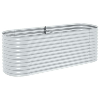 Berkfield Practical Garden Raised Bed 240X80X81 Cm Galvanised Steel Silver - image 1