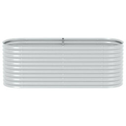 Berkfield Practical Garden Raised Bed 240X80X81 Cm Galvanised Steel Silver - thumbnail 5