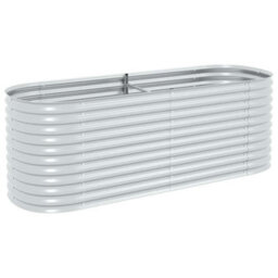 Berkfield Practical Garden Raised Bed 240X80X81 Cm Galvanised Steel Silver