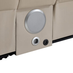 More4Homes Capri Electric Recliner 2 Seater Sofa (Beige) - Bluetooth Speakers, Wireless Charging, Air Leather, Led Lighting, Cupholders - thumbnail 6