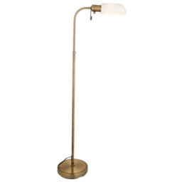 Luminosa Lighting Luminosa Pharmacy Task Floor Lamp Antique Brass Plate, Opal Glass, 1X E27 - thumbnail 1