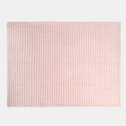 OHS Faux Fur Ribbed Fleece Throw Over Bed Blanket Supersoft, Blush - 125 X 150Cm - thumbnail 5