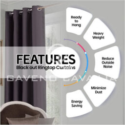 Gc Gaveno Cavailia Charcoal Blackout Eyelet Curtains 66X72 Inches 80-90% Black Out Thermal Ring Top Curtain Pair Window - thumbnail 2