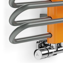 Terma Michelle Graphite & Orange Electric & Gas Towel Warmer (W)400mm X (H)780mm - thumbnail 4