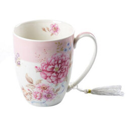 London Boutique Tea Coffee Cup Mug Set 4 Ceramic Porcelain Bird Rose Butterfly Shabby Chic Design In Gift Box 330Ml (1 Set) - thumbnail 4