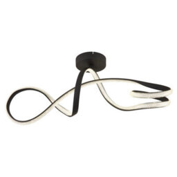 Luminosa Lighting Luminosa Swirl Integrated Led Semi Flush Ceiling Light Matt Black Led 4000K - thumbnail 3