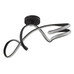Luminosa Lighting Luminosa Swirl Integrated Led Semi Flush Ceiling Light Matt Black Led 4000K - thumbnail 2