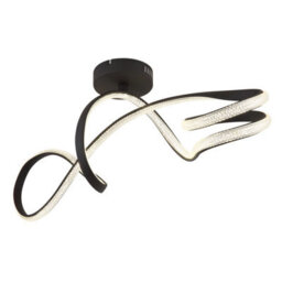 Luminosa Lighting Luminosa Swirl Integrated Led Semi Flush Ceiling Light Matt Black Led 4000K