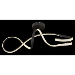 Luminosa Lighting Luminosa Swirl Integrated Led Semi Flush Ceiling Light Matt Black Led 4000K - thumbnail 5