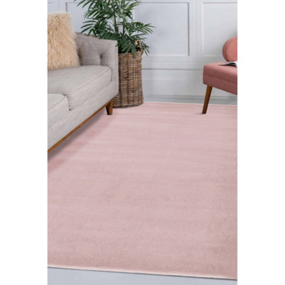 Melrose Colorama Plain Blush Pink X-Large Indoor Area Rug 200/290Cm - image 1