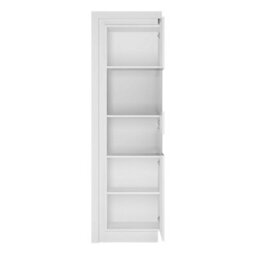 Wyld Haus Hjorring White Tall Narrow Display Cabinet With Led Lights 1981mm H X 598mm W X 420mm D - thumbnail 3