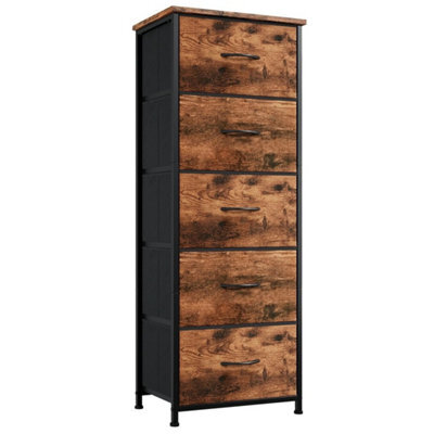 Eco-Friendly Tall Chest Of Drawers - 5 Drawers, Lightweight Scratch-Resist Wbr Ant - image 1