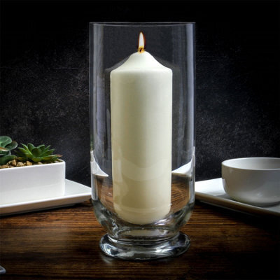 Maison and White Tall Glass Storm Lantern Candle Holder - image 1