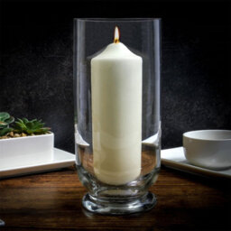 Maison and White Tall Glass Storm Lantern Candle Holder