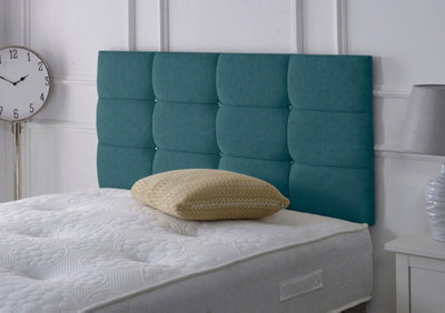 "Slumbre Roma Chenille 2Ft6 Small Single 20"" Headboard - Teal"