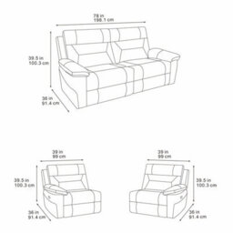 Xample Lucca Grey Fabric Power Reclining Large 2 Seater Sofa Dual Recliners Usb Charging Ports Comfortable Modern Sofa - thumbnail 2