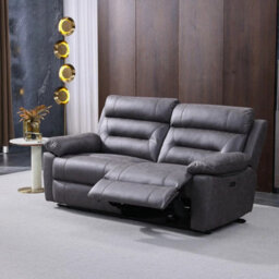 Xample Lucca Grey Fabric Power Reclining Large 2 Seater Sofa Dual Recliners Usb Charging Ports Comfortable Modern Sofa - thumbnail 3