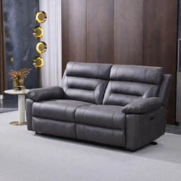 Xample Lucca Grey Fabric Power Reclining Large 2 Seater Sofa Dual Recliners Usb Charging Ports Comfortable Modern Sofa - thumbnail 1