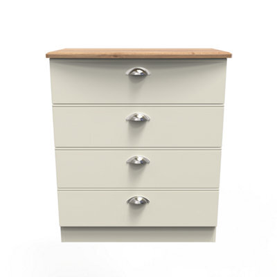 Albert 4 Drawer Chest In Cream Ash & Oak (Ready Assembled) - image 1