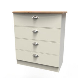 Albert 4 Drawer Chest In Cream Ash & Oak (Ready Assembled) - thumbnail 3