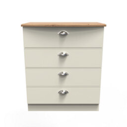 Albert 4 Drawer Chest In Cream Ash & Oak (Ready Assembled) - thumbnail 1