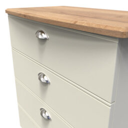 Albert 4 Drawer Chest In Cream Ash & Oak (Ready Assembled) - thumbnail 4