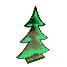 Samuel Alexander 40Cm Infinity Light Up Christmas Tree Decoration With Green Leds On Wooden Base - thumbnail 2