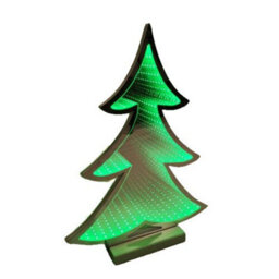 Samuel Alexander 40Cm Infinity Light Up Christmas Tree Decoration With Green Leds On Wooden Base - thumbnail 5