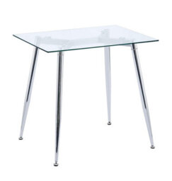 Hallowood Furniture Cullompton Small Glass Dining Table (0.8M) With Chrome Legs - thumbnail 8