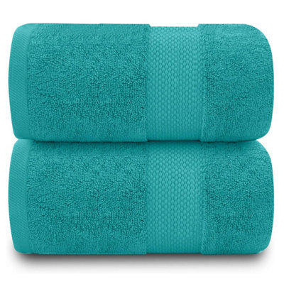 Gc Gaveno Cavailia 2Pk Miami Bath Sheet 90X140 Teal 700 Gsm Quick Drying & Super Absorbent Bath Sheet Set - image 1