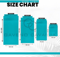 Gc Gaveno Cavailia 2Pk Miami Bath Sheet 90X140 Teal 700 Gsm Quick Drying & Super Absorbent Bath Sheet Set - thumbnail 2