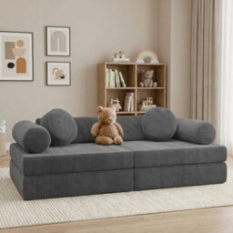 Adell Freestanding Upholstered Foam Sofa For Living Room With Loose Cushions Width 130Cm Depth 65Cm Grey - thumbnail 2