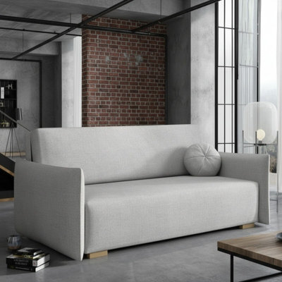 Viva Glov Iv Upholstered Sofa Bed With Storage Compartment Chipboard Wood Frame Wavy Springs 174X98X85Cm Light Grey - image 1