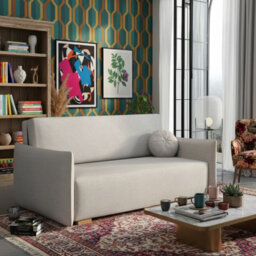 Viva Glov Iv Upholstered Sofa Bed With Storage Compartment Chipboard Wood Frame Wavy Springs 174X98X85Cm Light Grey - thumbnail 2
