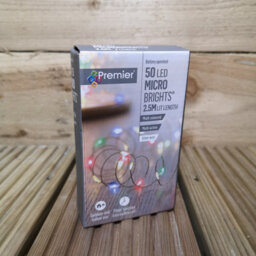 Samuel Alexander 50 Led 2.5M  Microbrights Indoor Outdoor Christmas Multi Function Battery Operated Lights With Timer On Pin Wire In Multicoloured - thumbnail 6