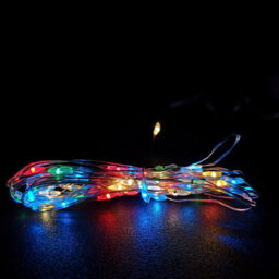 Samuel Alexander 50 Led 2.5M  Microbrights Indoor Outdoor Christmas Multi Function Battery Operated Lights With Timer On Pin Wire In Multicoloured - thumbnail 7