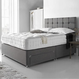 Stratus Interiors Divan Bed Optional Drawers Plush Velvet And Fabric Floor Standing Headboard - Headboard Design Panel - Single - 4 Drawer - thumbnail 2