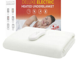 Home Republic Thermal Cosy Energy Efficient Heated Blanket - Faux Fur, Machine Washable Winter Warming Electric Throw - Double Bed, White