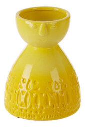 Orsina Small Yellow Face Vase,ceramic Face Vase With Abstract Engraved Detail,stoneware Face Pottery Vase For Decor - thumbnail 2