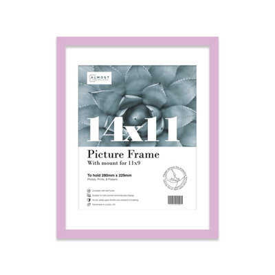"14X11"" Lilac Frame With Mount For 11X9"" Pictures 20mm Thin Edge Portrait And Landscape Display With Wall Hooks And Kickstand" - image 1