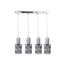Luminosa Lighting Luminosa Cross Bar Pendant Ceiling Light Dark Silver, 60Cm, 4X E27