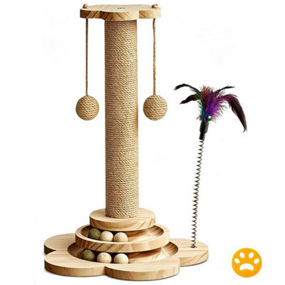 Tall Cat Scratching Post Cats Tree Scratcher Kitten Scratch Post Play Track Ball - image 1