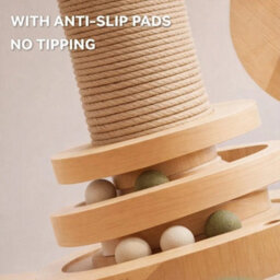 Tall Cat Scratching Post Cats Tree Scratcher Kitten Scratch Post Play Track Ball - thumbnail 5