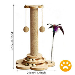 Tall Cat Scratching Post Cats Tree Scratcher Kitten Scratch Post Play Track Ball - thumbnail 2