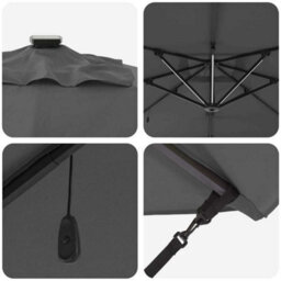 Berkfield Modern Cantilever Roma Parasol 286 X 285 X 270 Cm Aluminium - thumbnail 9
